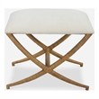 Uttermost Expedition White Fabric Small Bench