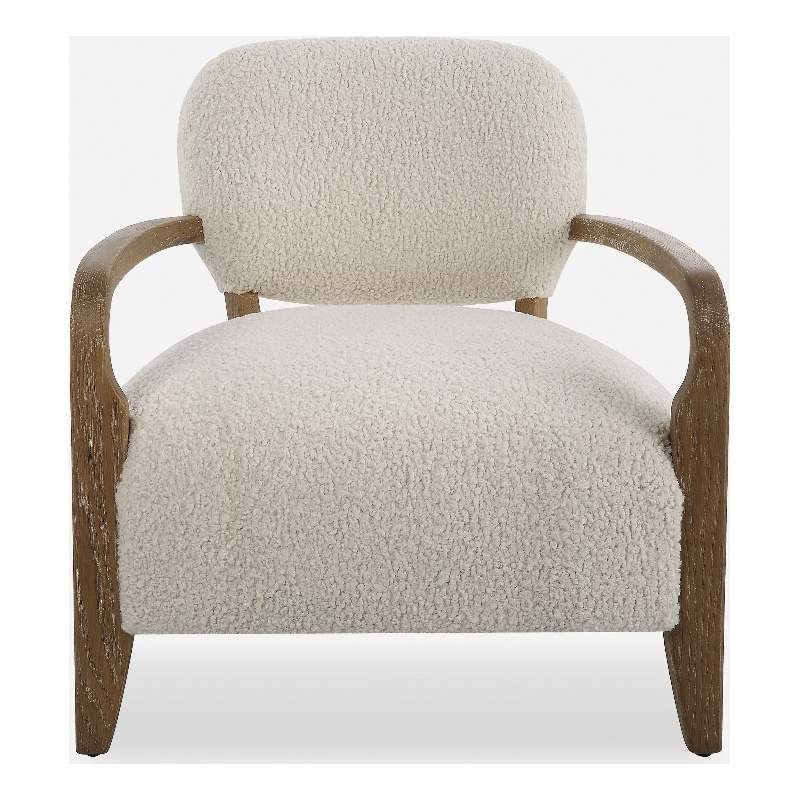 Uttermost Telluride Natural Shearling Accent Chair in Off White