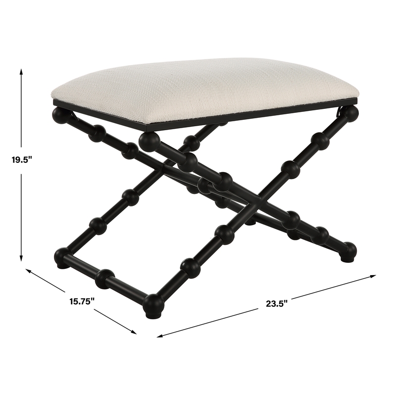 Uttermost Iron Drops Small Bench in Black