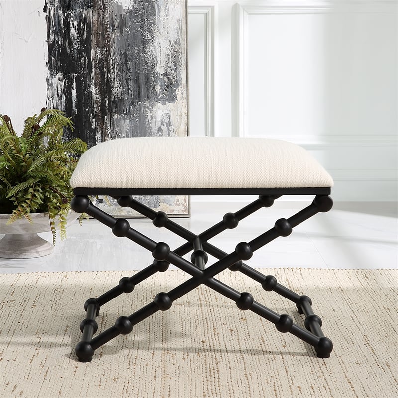 Uttermost Iron Drops Small Bench in Black