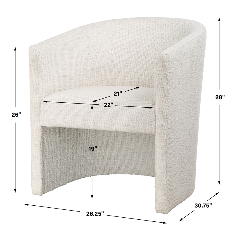 Uttermost Encompass White Fabric Dining Chair