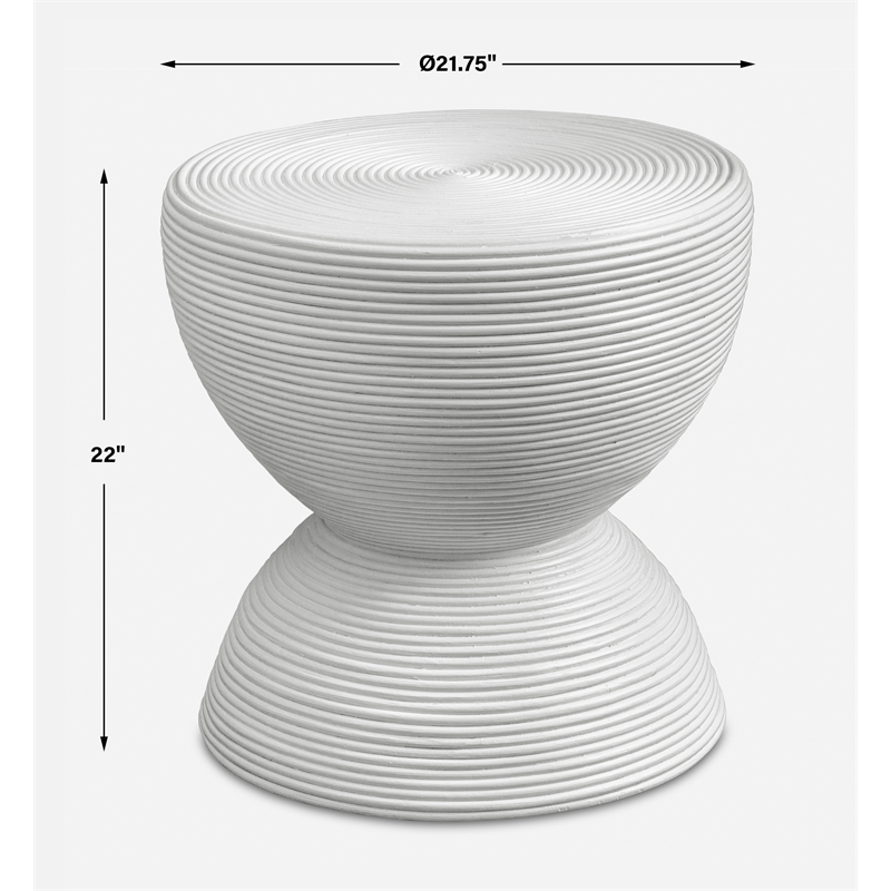 Uttermost Bongo White Rattan Side Table