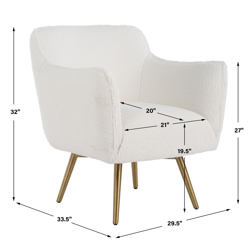 Uttermost Oasis White Swivel Chair