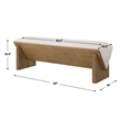 Uttermost Wedged Ivory Fabric Bench