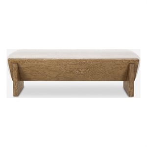 Uttermost Wedged Ivory Fabric Bench