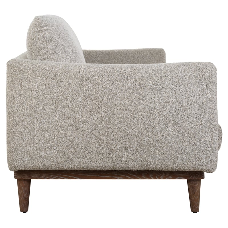 Uttermost Freefall Polyester Boucle Upholstered Sofa in Toasty Beige/Gray Ceruse