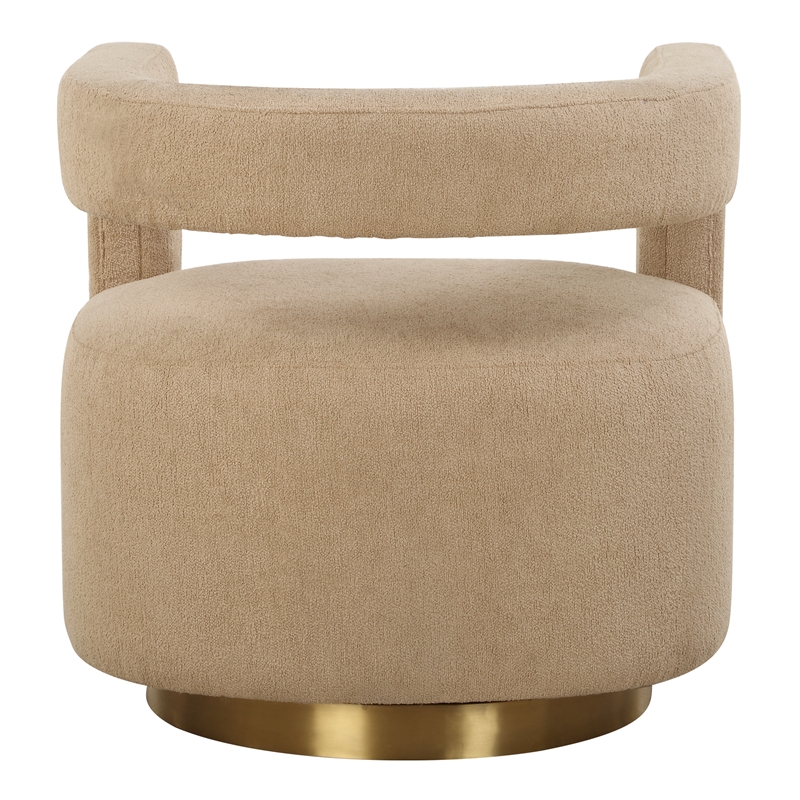 Uttermost Grounded Modern Swivel Chair in Brown