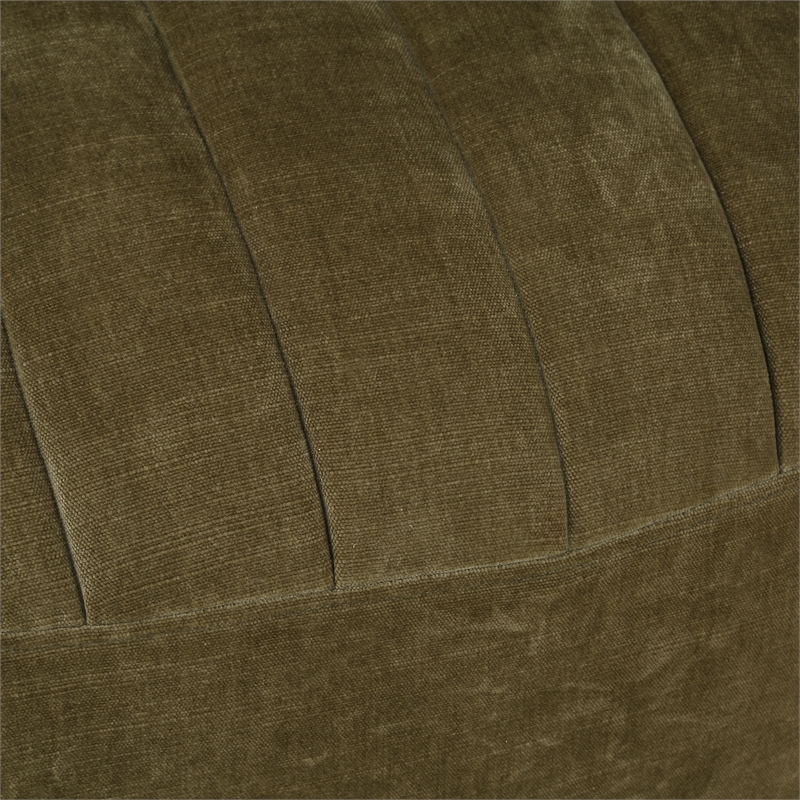 Uttermost Narrows Low-Pile Chambray Chenille Swivel Chair in Moss Green