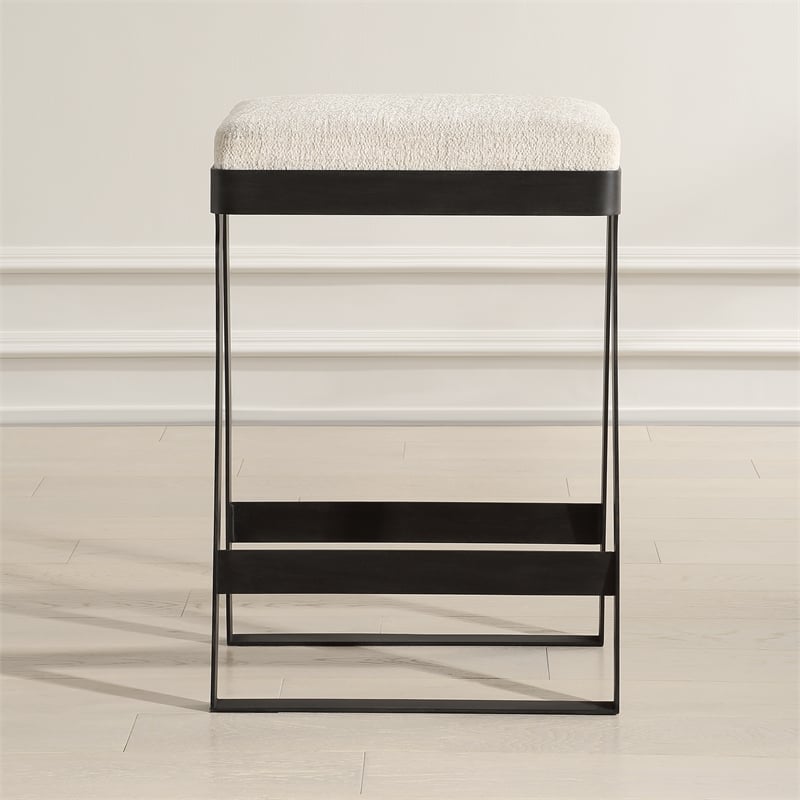 Uttermost Hover Iron Counter Stool in Black