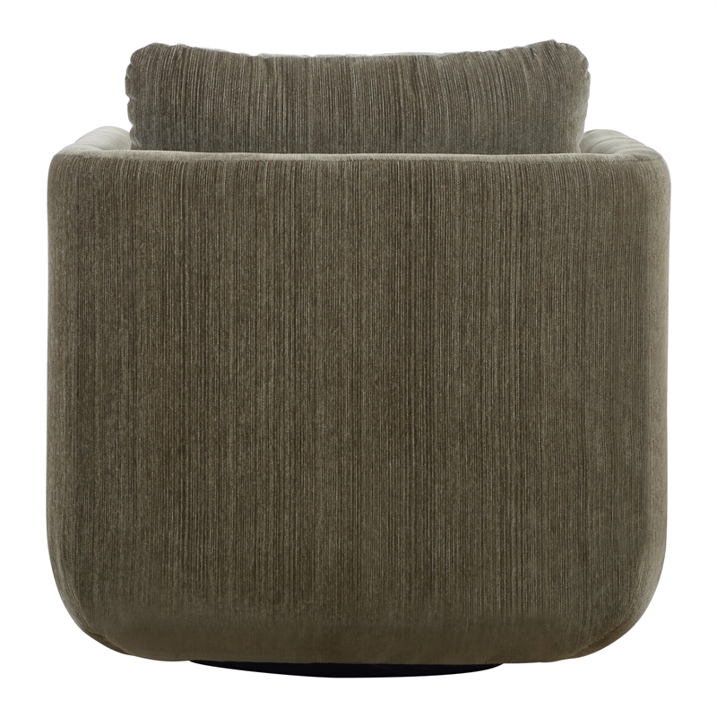 Uttermost Abound Chenille Upholstered Swivel Chair in Herb