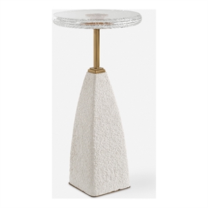 Uttermost Sora Glass Drink Table in White