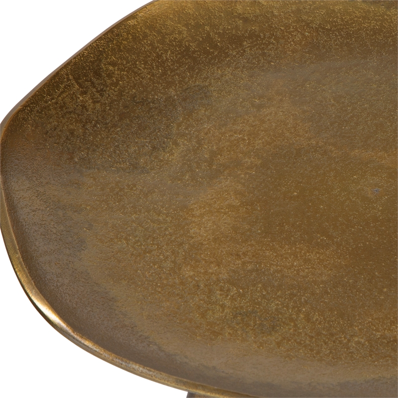 Uttermost Lily Pad Antique Brass Accent Table