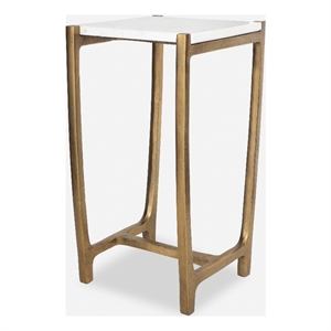 Uttermost Affinity White Marble Accent Table