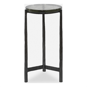 Uttermost Eternity Iron & Glass Accent Table in Gunmetal