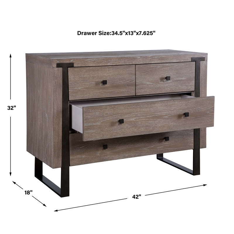 Uttermost Gabriel Light Oak Accent Chest