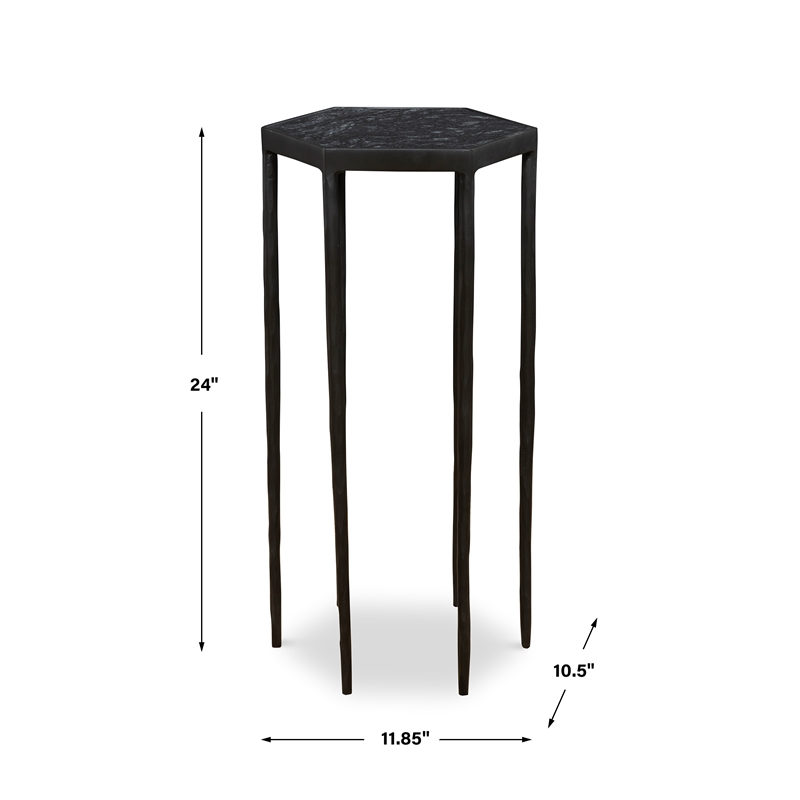 Uttermost Aviary Hexagonal Accent Table in Black