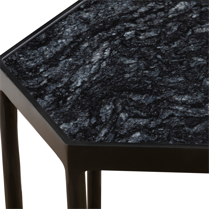 Uttermost Aviary Hexagonal Accent Table in Black