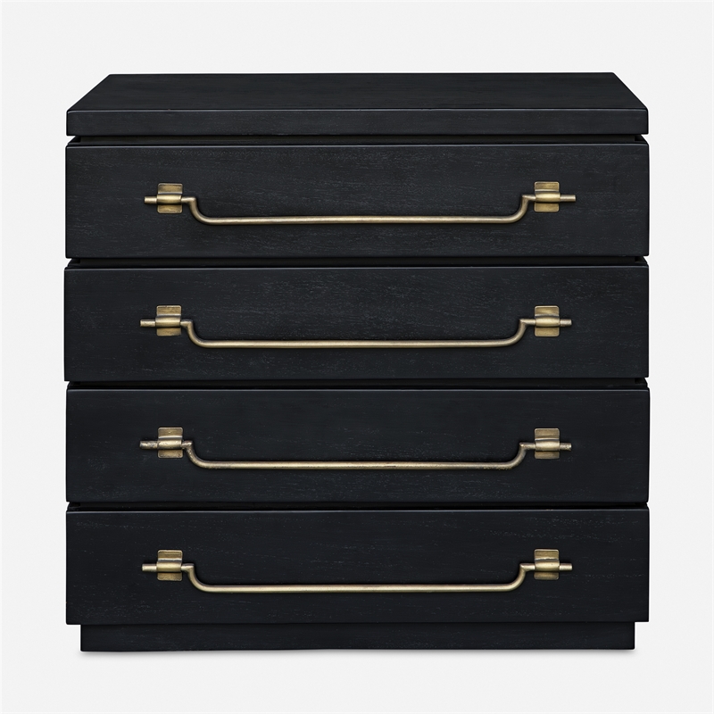 Uttermost Halifax Mahogany Wood 4-Drawers Accent Chest in Black