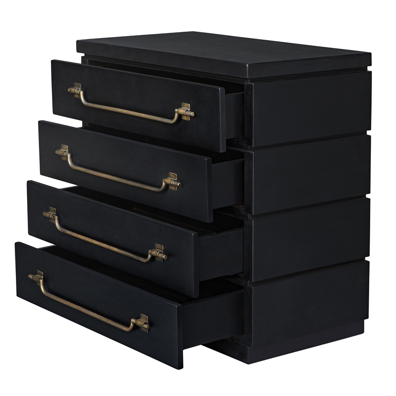 Uttermost Halifax Mahogany Wood 4-Drawers Accent Chest in Black