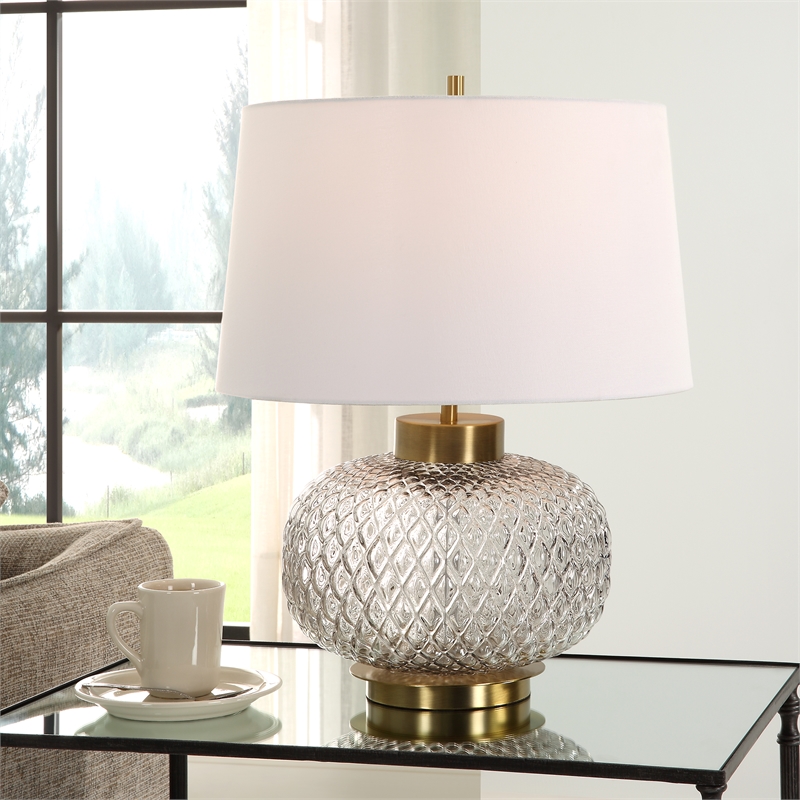 Uttermost Estelle Glass Table Lamp in White