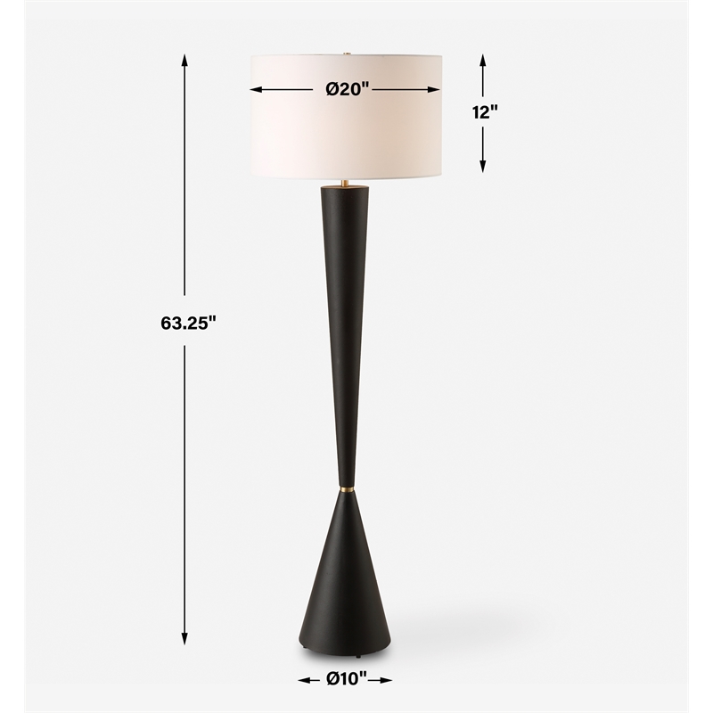 Uttermost Layla Black Tapered Floor Lamp