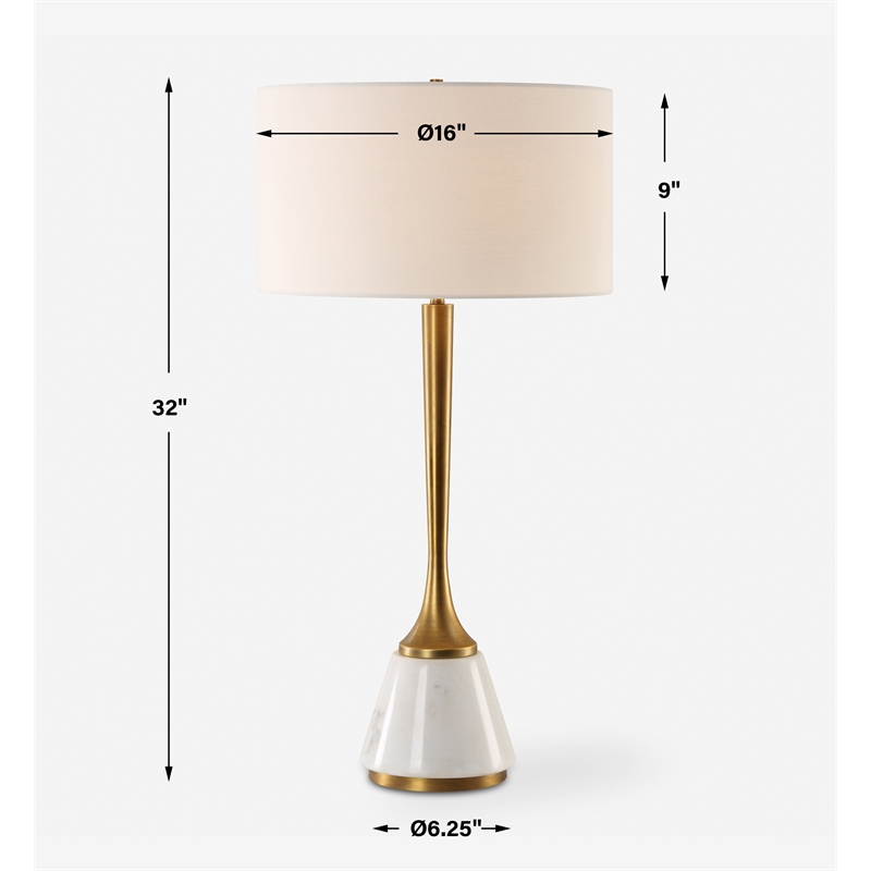Uttermost Avola White Marble Table Lamp