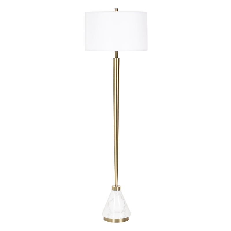 Uttermost Curran Tapered Metal Floor Lamp in Brass
