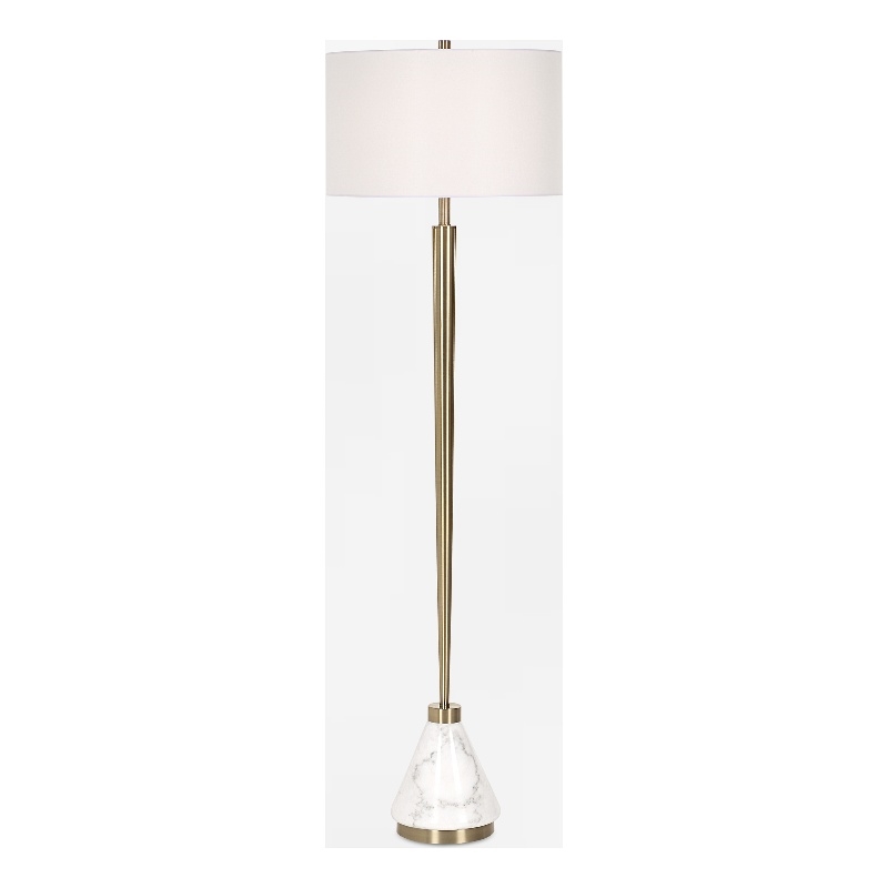 Uttermost Curran Tapered Metal Floor Lamp in Brass