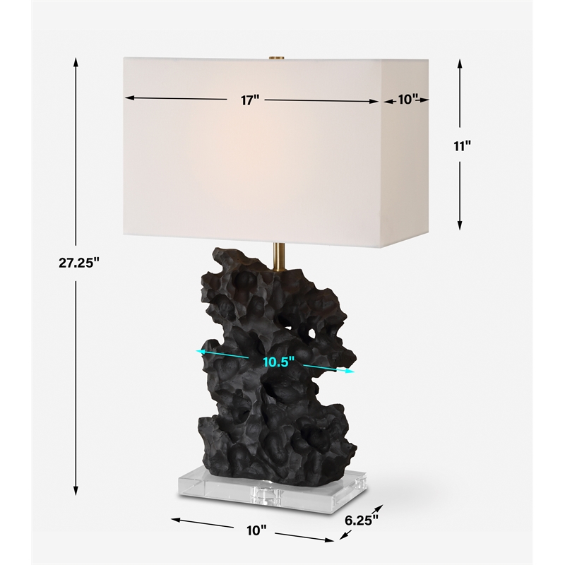 Uttermost Basalt Black Stone Table Lamp