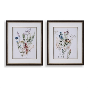 Uttermost Delicate Flowers Framed Prints in Multi-Color (Set of 2)