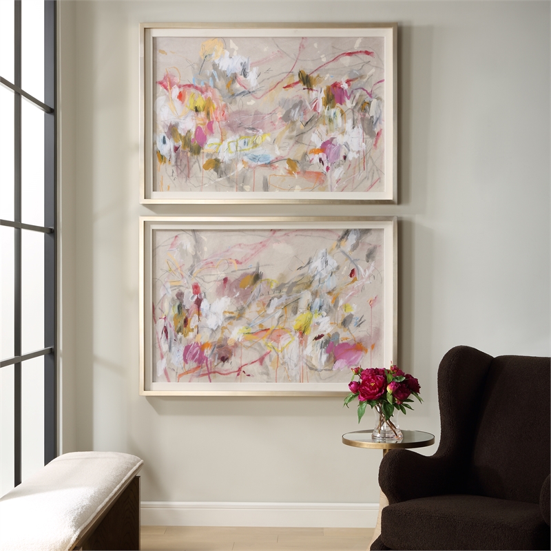 Uttermost Metropolitan Rush Abstract Prints in Multi-Color (Set of 2)