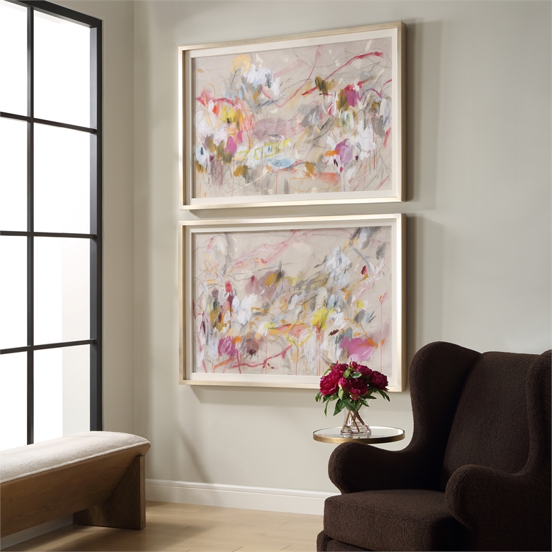 Uttermost Metropolitan Rush Abstract Prints in Multi-Color (Set of 2)
