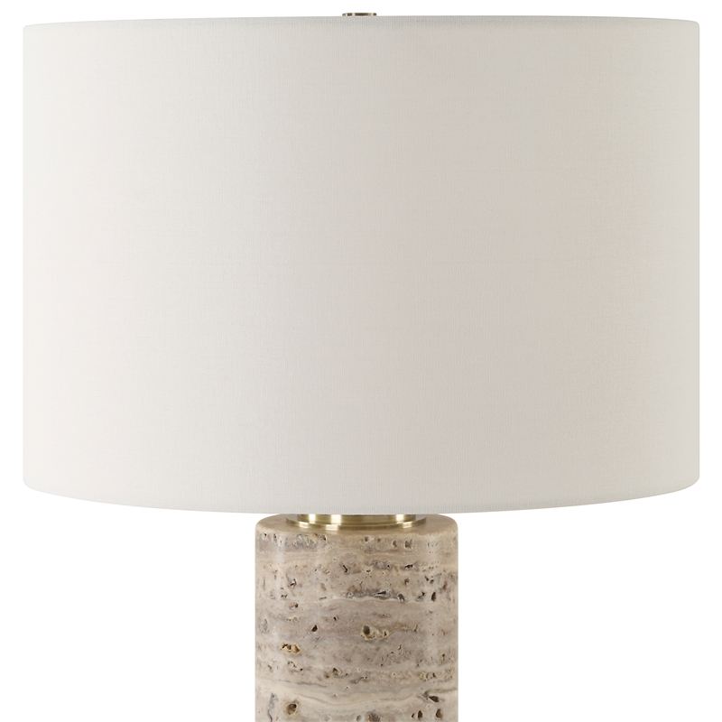 Uttermost Cortado Travertine Table Lamp in Brown