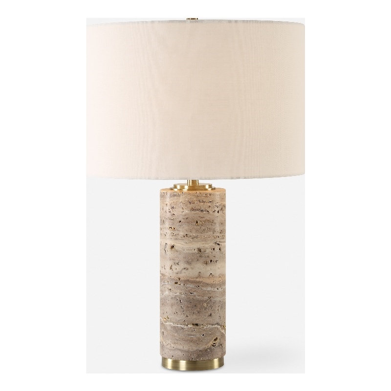 Uttermost Cortado Travertine Table Lamp in Brown