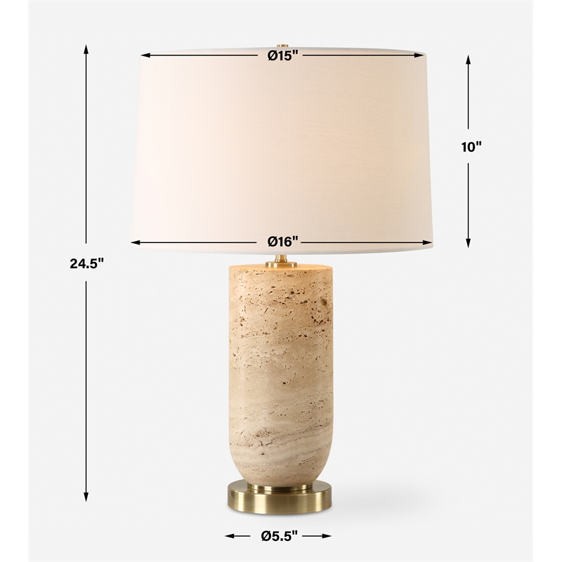 Uttermost Aubrey Travertine Table Lamp in Brown