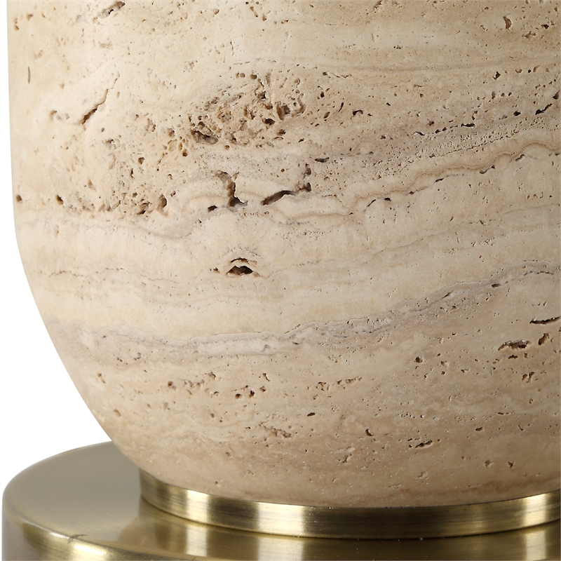 Uttermost Aubrey Travertine Table Lamp in Brown