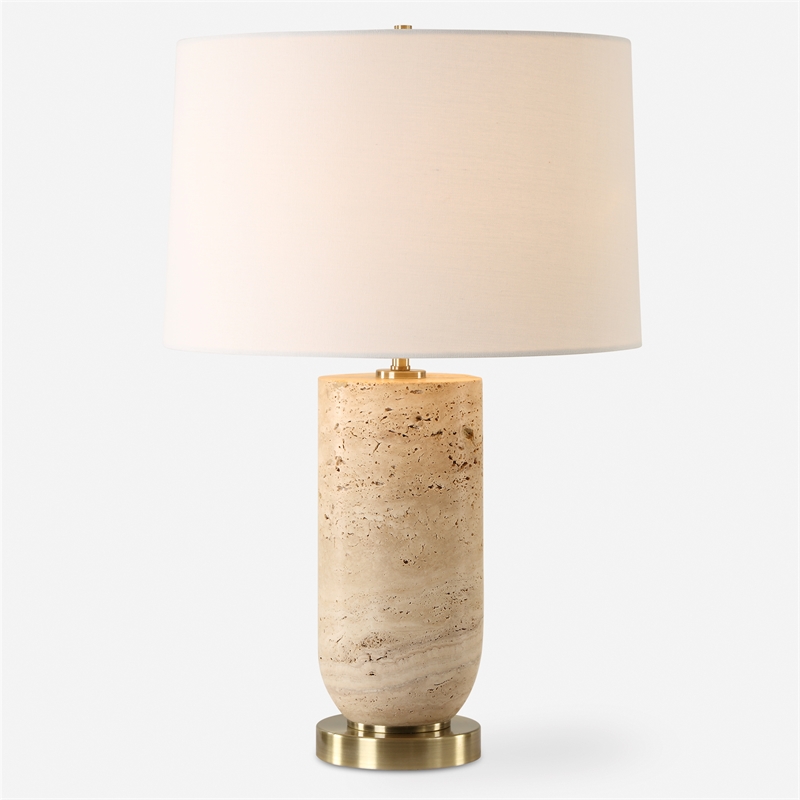 Uttermost Aubrey Travertine Table Lamp in Brown