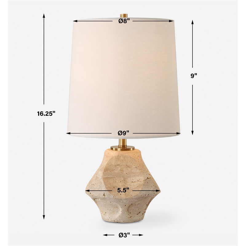 Uttermost Indent Travertine Accent Lamp in Brown