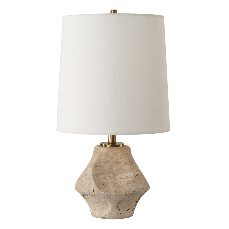 Uttermost Indent Travertine Accent Lamp in Brown