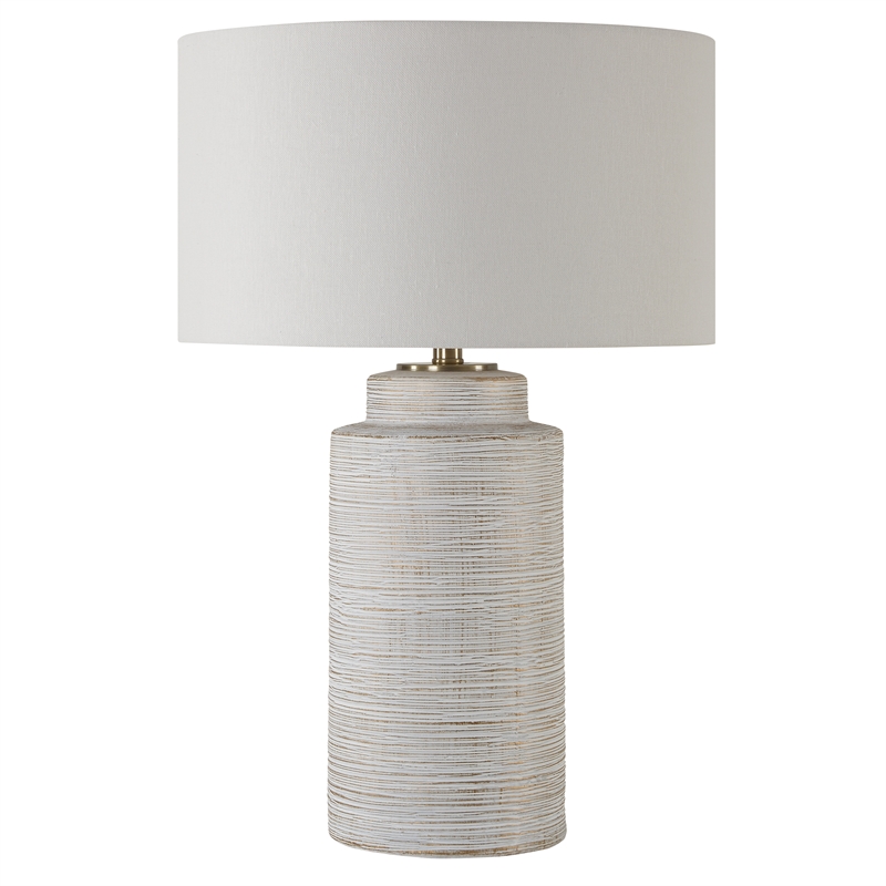Uttermost Crimp Ribbed Table Lamp in Ivory