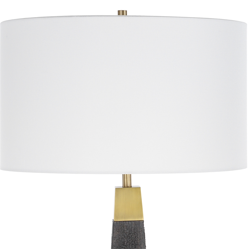 Uttermost Lathey Tapered Floor Lamp in Black