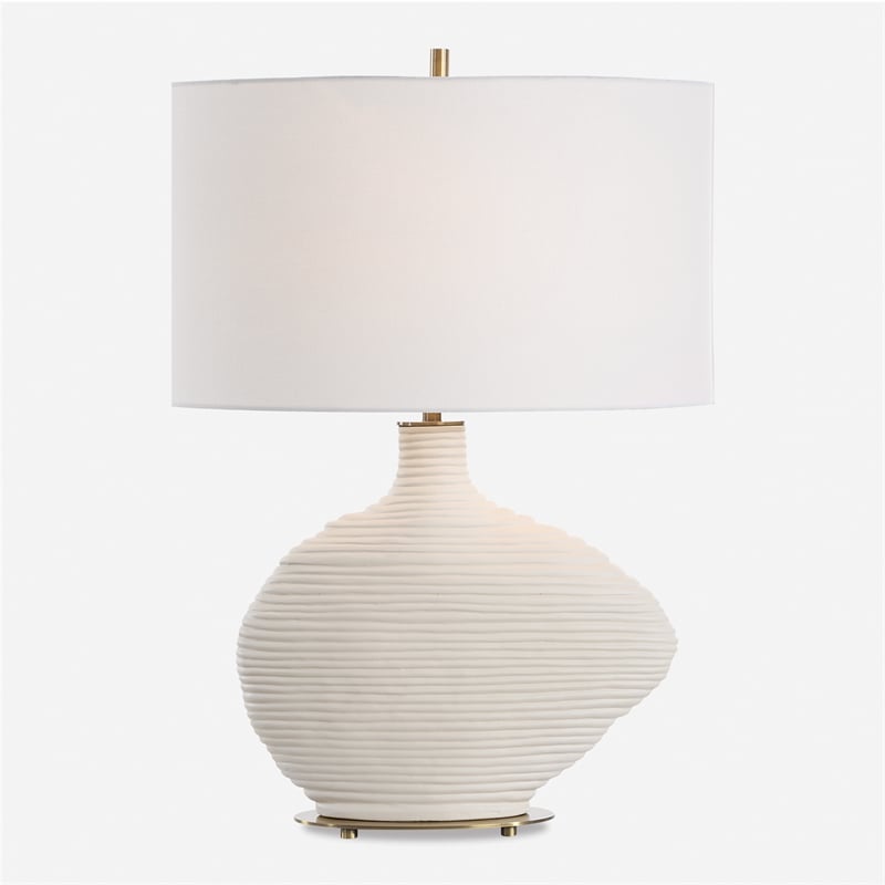 Uttermost Duostacked Ceramic Table Lamp in White