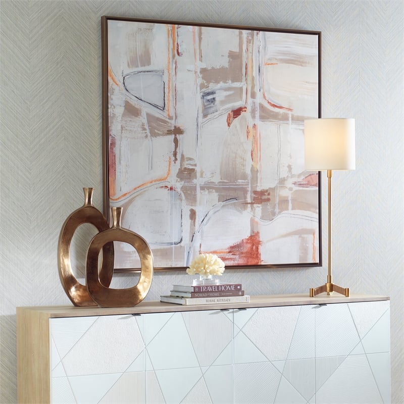 Uttermost Neutral Nirvana Abstract Canvas Art in Multi-Color