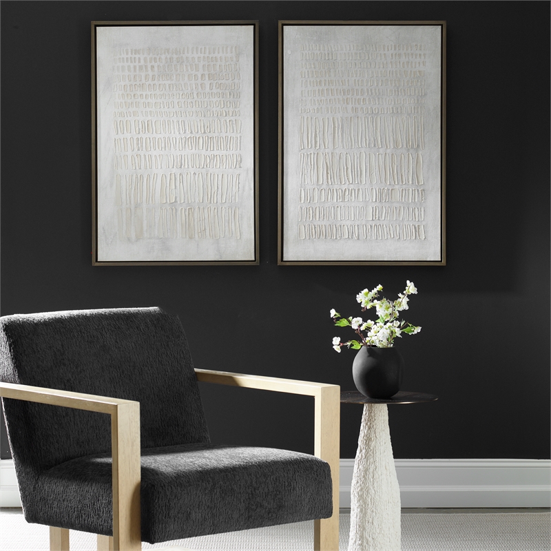 Uttermost Social Theory Framed Canvases Set of 2 in Brown