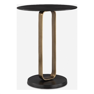 Uttermost Aperture Brass Accent Table