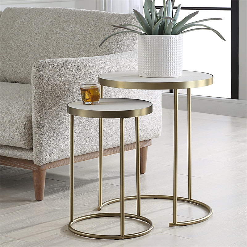 Uttermost Aragon White Nesting Tables Set of 2