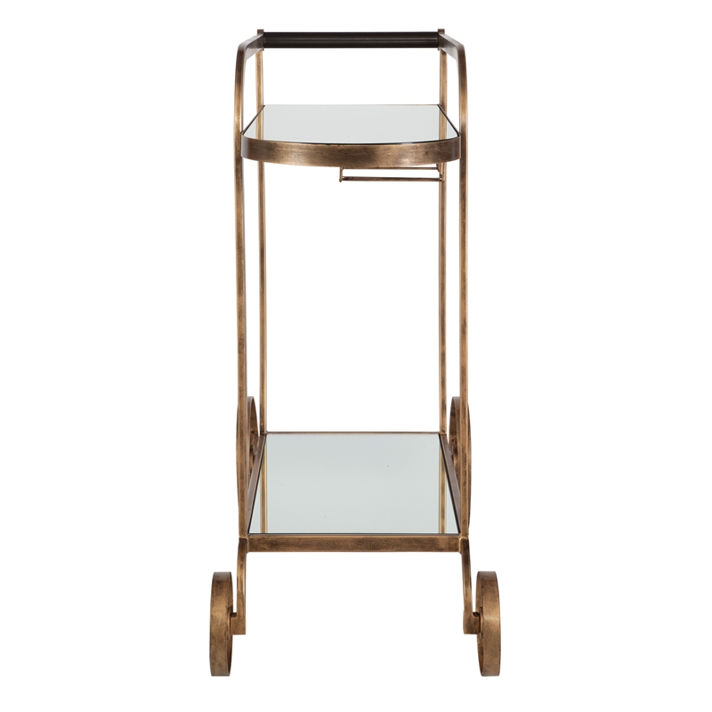 Uttermost Carrinho Antique Brass Bar Cart