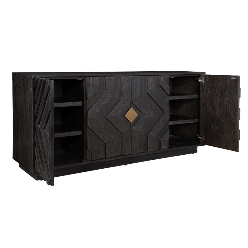 Uttermost Faulkner 4 Door Cabinet in Dark Oak
