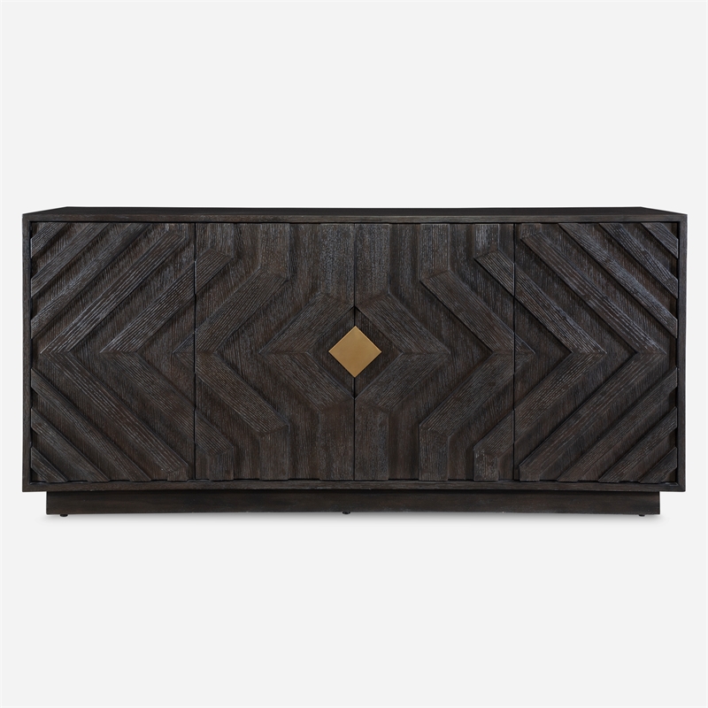 Uttermost Faulkner 4 Door Cabinet in Dark Oak