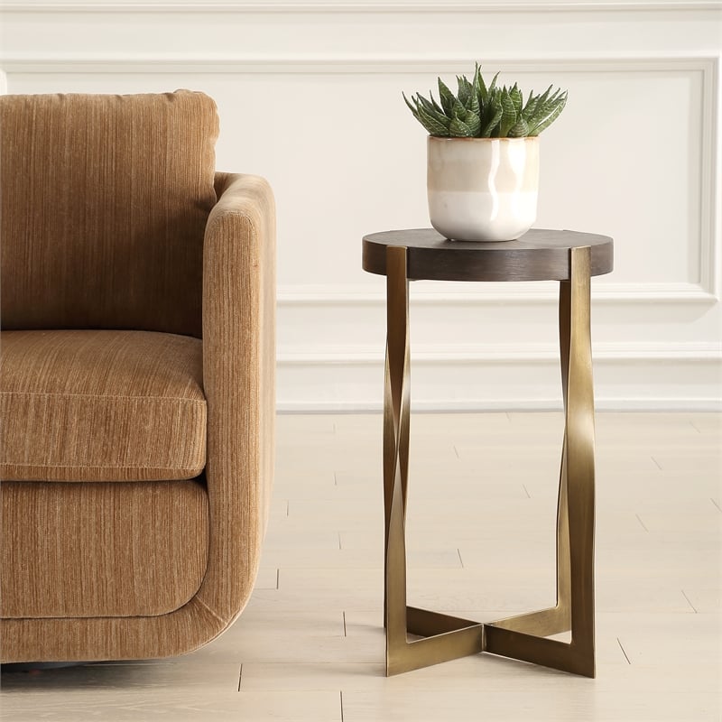 Uttermost Drew Brass Accent Table